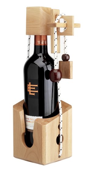 wooden wine puzzle